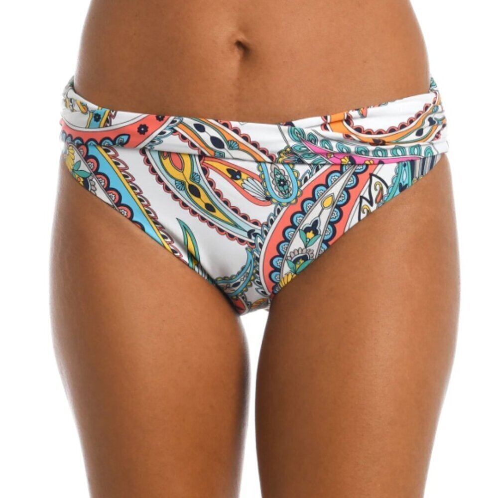 La Blanca 'Pave The Way' Shirred-Band Hipster Bikini Swimsuit Bottom, Multi